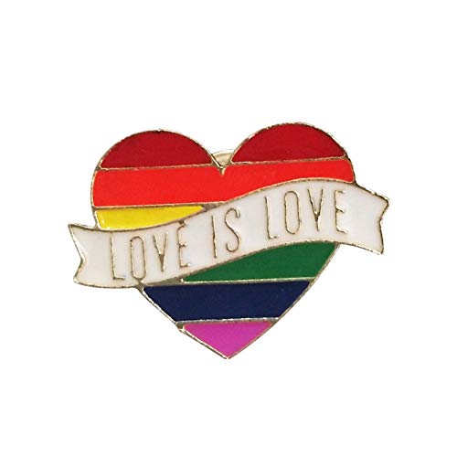 Onetek Regenbogen Herz Emaille Pins Gay Pride Pin Abzeichen Bewusstsein Broschen Herz Schmuck für Männer Frauen Unisex