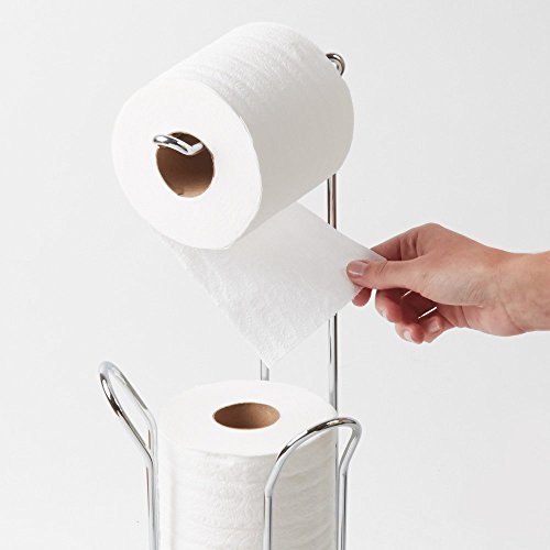 InterDesign Classico Freistehender Toilettenpapier-Halter fürs Bad – Chrom - 4