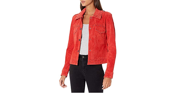 bagatelle leather trucker jacket