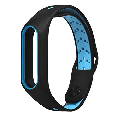 Para XIAOMI MI Band 2, ?? Manadlian Correa deportiva Moda de silicona Ventilar la pulsera Reemplazo de pulsera Para Xiaomi Mi Band 2 (Azul)