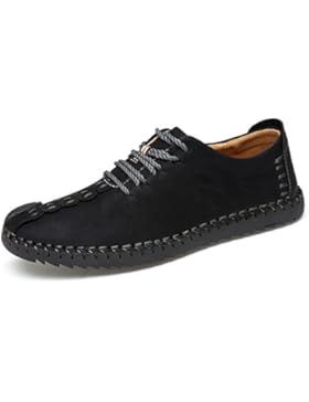 CANRO Herren Leder schnüren Oxford Schuhe beiläufig Müßiggänger Sneakers
