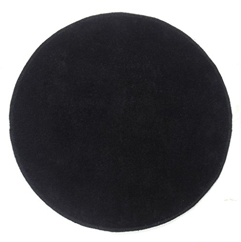Homescapes Dekorativer Kurzflor Teppich rund schwarz - 70 cm
