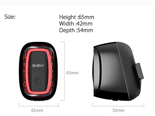 Sheny LED Fahrrad Rücklicht 7Beleuchtungsmodi IPX6 Wasserdicht USB Wiederaufladbare Lichtsensor und Bewegungssensor Automatische On/Off - 3