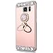 Price comparison product image Surakey Galaxy S7 Edge Mirror Case Mirror Case, Luxury Glitter Rhinestone TPU Case