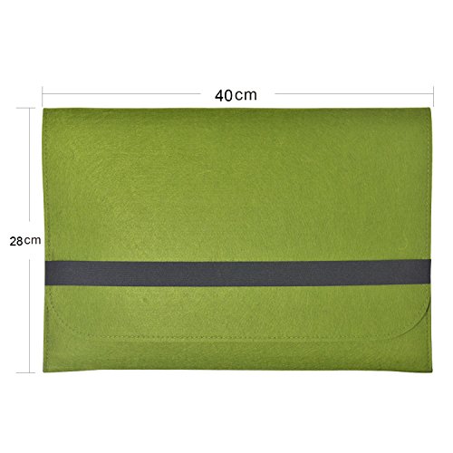 iProtect Schutzhülle Laptop Tasche 15" Zoll Filz Sleeve Hülle für z.B. MacBook Pro grün
