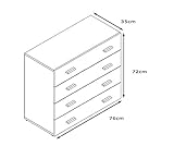 Kommode Sideboard Pavos, Korpus in Weiß matt / Front in Avola-Anthrazit - 