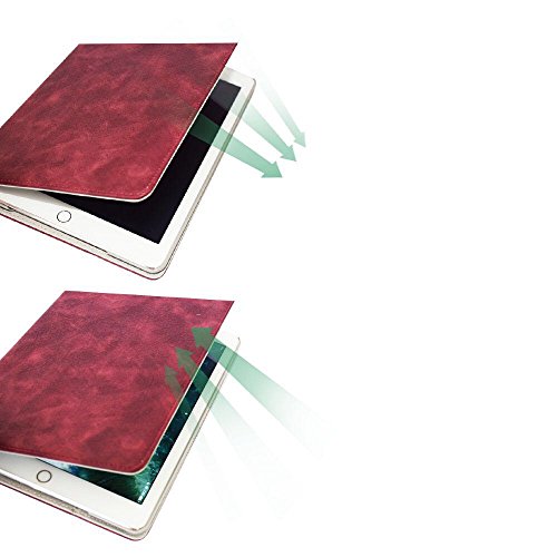 MaxiRel Neues iPad Air iPad 9.7 Zoll Hülle Hohe Qualität iPad Case Hülle Schutzhülle Tasche Schutzhülle Etui für Apple the New iPad mit Multi Ständer Auto Sleep Wake up Funktion Burgunderrot - 7