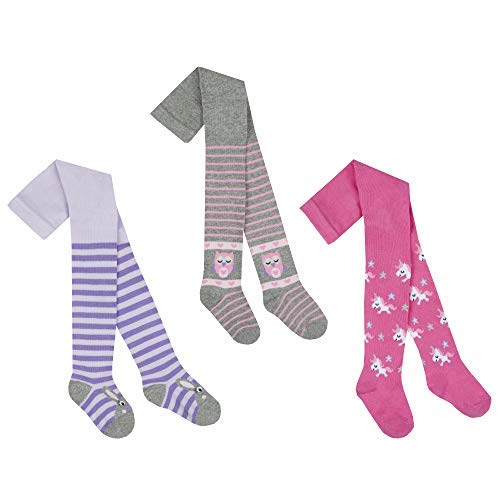 Tick Tock Mallas para niñas de dos estilos, patrón o rayas, 0-6, 6-12, 12-18, 18-24 m Cute Animal Designs 0-6 Meses