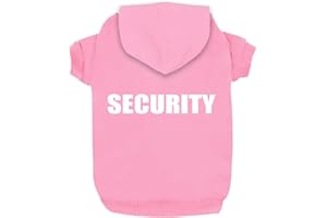 Izefia Vêtements pour Chien Sweats à Capuche Security Imprimé Vêtements Sweat-Shirt Chaud Manteau de Veste en Coton pour Petit Chien Moyen Chat Rose XL