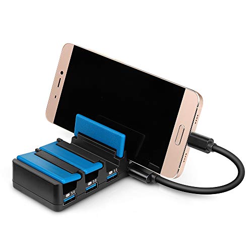 MAD GIGA Seguro Estación de Carga USB, 4 Puertos, Cargador Universal, para Dispositivos con Sistema Android e iOS, 1 Cable Incluido