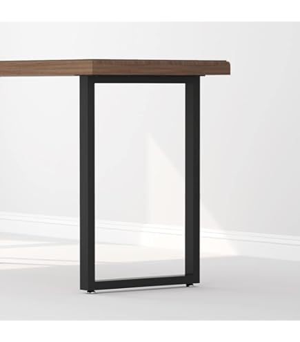 Hettch 27.5 N. Black Square Adjustable Metal Table Legs, Desk Legs