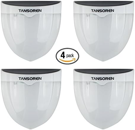 LED Solar Lights, TANSOREN Outdoor Wireless Waterproof Security Step Light, Light Sensor Wall Lighting for Patio, Deck, Yard, Garden, 4 Pack