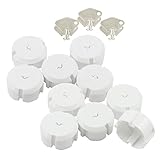 COM-FOUR® 10x Steckdosensicherung mit Metall-Schlüssel - optimaler Schutz für Babys und Kleinkinder (10 Stück)