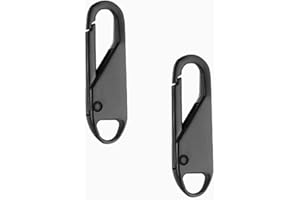CCLKHY 2 Piezas Tiradores de Cremallera, Negro Tirador Cremallera Deslizador Fijador, Retirable Reemplazos Tiradores de Cremallera, Universal Tiradores de Cremallera (37x10x3.7 mm)