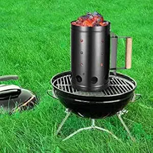 Meneflix Chimney Starter, Cooking Grill Quick Start Camping Chimney Starter Charcoal Burner Barbecue Tool for Barbecue, Outdoor Cooking, Car Camping, Fishing