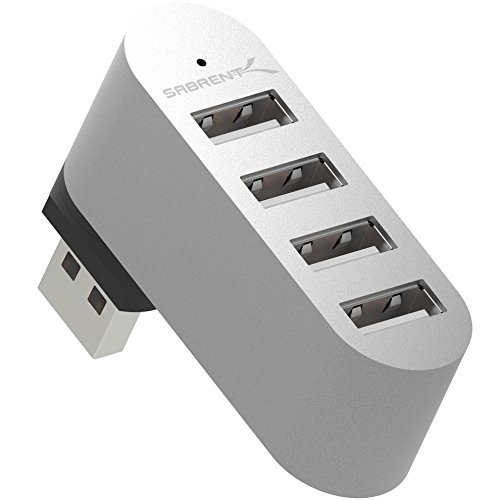Sabrent USB HUB - Premium 4-Port Mini USB 2.0 Aluminum drehbare Hub [90 ° / 180 ° Grad drehbar] (HB-UMMC)