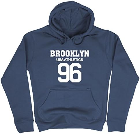 Boys Brooklyn USA Athletics 96 Printed Hoodie Kids Navy Hoody Fleece Top Jumper Tracksuit Sweatshirt Hooded Jacket Size Age 11-12