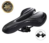 【Verschleissbeständig Stoßfest】Oberfläche besteht aus verschleißfestem, rutschfestem wasserdicht PU Leder, eine innere Schicht aus künstliches Fatty Gel und hochelastisch Memory-Schwamm.Der Sitzträger ist aus Stahl mit starker Tragfähigkeit und Schlagfestigkeit hergestellt. kann es eine gute Stoßdämpfung bieten.