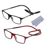 Montura Regulable: Las varillas son regulables para conseguir una perfecta adaptación. Cuentan con 5 niveles diferentes de ajuste que te permitirán usar las lentes con la mayor comodidad. Correa Suave: La parte que rodea tu cuello es suave y liviana, más cómoda.