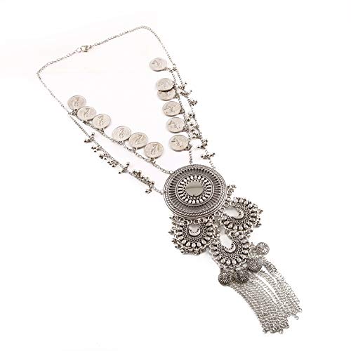 Afghani Designer Turkish Style Vintage Oxidised German Silver Tribal Necklace Pandeant Antique Jewellery Set for Girls & Women Boho Gypsy