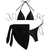 Angelsin Pareolu Bağlamalı 3'l&uuml; Bikini Takım Set (&Ccedil;ıkartılabilir Kaplı)