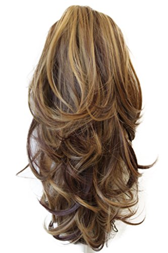 PRETTYSHOP 14" & 110g Hair Piece Ponytail Extension Straight Light Curled Nature Looking Heat-Resisting Different Colors (brown blonde mix H95_33H27)