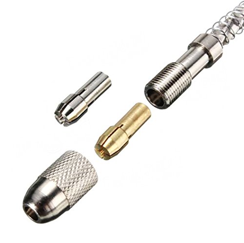 EgoEra® Halbautomatische Mikro klein Mini Handbohrmaschine Handbohrer mit Bohrfutter und 20 Stücke Mini HSS Spiralbohrer Bohrer Satz 0.3-1.6mm Gerade Schaft für Kunststoff Metall Holz Bohrung - 5