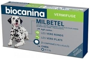 Biocanina Milbetel vermifuge pour chiens de plus de 5kg 2 comprimés