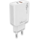 PDAteknoloji 45 watt USB + Type-C PD Hızlı Şarj Başlık Adapt&ouml;r Fast Turbo Qualcomm 3.0 (Yerli &Uuml;retim) (45w &Ccedil;ift Giriş)