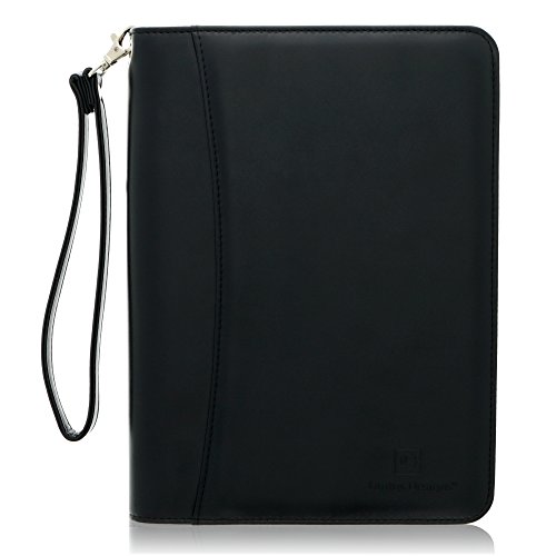 Mini con cremallera cartera de cartera portadocumentos de piel cartera de negocios - cartón y organizador carpeta con funda para tablet 8 pulgadas por Lautus diseños