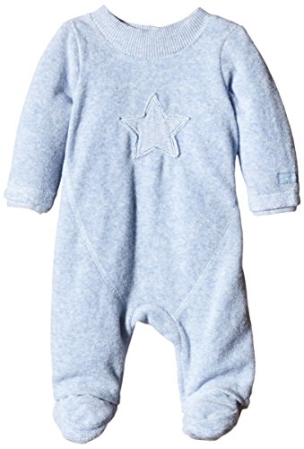 Bellybutton Kids Baby Boys 1572638 Crew Neck Long Sleeve Footies, Blue (sky Melange Blue 8889), 0-3 Months (Manufacturer size: 56)