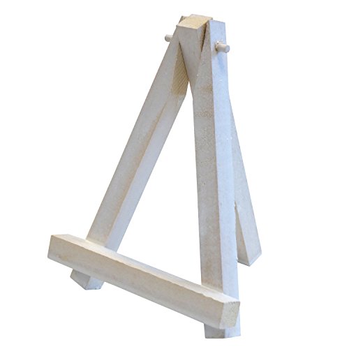 ARTINA Mini-Staffelei (11x9 cm) - 10er Set - Weiß (Used Look) - Tischdeko/Platzkarten für Hochzeiten und andere Feste