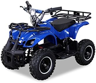 HUMMER Electric Pocket Quad 800 Watt: Safety Devices, Adjust. Speed 7 / 15 / 25 Kmh, Reverse Gear, 6" Wheels, Disk Brakes, Engine Stop in Case of Fall, Battery Charger Included (BLUE COLOR)