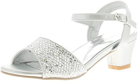 Princess Stardust Madeline Girls Strappy Sandals Silver - Silver - UK Size 12