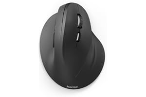 ‎HAMA Hama Bezprzewodowa mysz ergonomiczna (biuro, myszka komputerowa, 6 przycisków, 3600 W, wireless, bez kabla, pionowa, niskie zużycie energii, odbiorniik USB) czarny