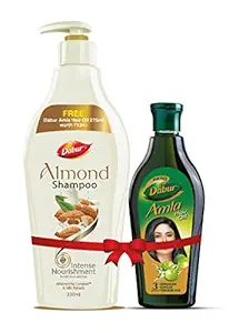 Dabur Almond Shampoo - With Almond-Vita Complex & Milk Extracts ,350 ml with Dabur Amla Hair Oil , 275 ml Free