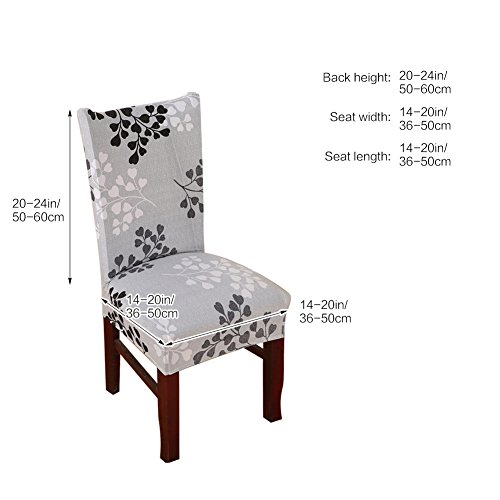 Fuloon 4er Set Stuhlüberzug Universell Stretch Stuhlhussen Abnehmbare Stuhlbezug Protector Cover (4er Set, A) - 7