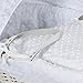 Luxury British Made White Wicker Moses Basket With White Dimple Covers And Rocking Stand