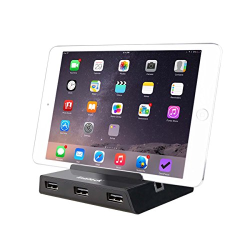 Inateck 4-Port 36W (4x 5V/2.4A) Schnelle USB Ladestation mit familiengeeignetem Desktop-Ladegerät für Apple & Android Smartphones, Tablets und andere USB-ladende Geräte EU-Stecker, Unterstützung von USB-Ladeprotokoll BC1.2 – Schwarz - 4
