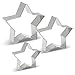 Produktbild KENIAO Star Ausstechformen Set Basic Fondant Brot Ausstecher - 3 Verschiedene Größen - Groß/9 cm, Mittel/7 cm und Klein/5 cm - Edelstahl
