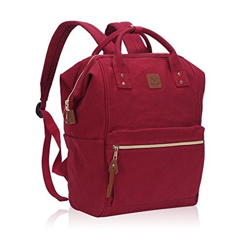 Veevan Damen Herren Retro Canvas Schule Rucksack 15,6 Laptop - 2