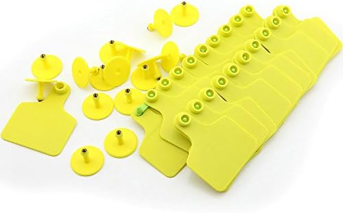 Owfeel Pack of 100 2.36 inch¡Á2.87 inch Plastic Big Ear Tag for Cow Cattle Yellow