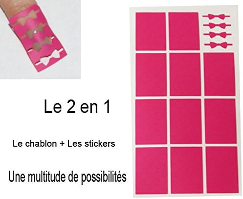 12 Stencils Adhesive Vinyl A Chablon + 42 No. 1 Candy Pink Bows Fuchsia Nail Art Stickers Manicure, UV Resin Gel Nail
