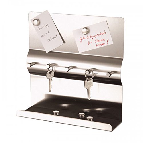 Edelstahl Schlüsselbrett mit Magnetwand + Magnete Schlüsselleiste mit Magnettafel Schlüssel-und Memoboar Schlüsselbrett