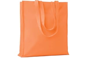 Siglo XXI Publicidad Bolsa Algodón con fuelle. Tamaño 38x9x42 cm. Pack de 10 pcs. Gramaje 140 g/m2. Asas largas reforzadas. Compras, Regalos, Ferias, Bodas, Minoristas.