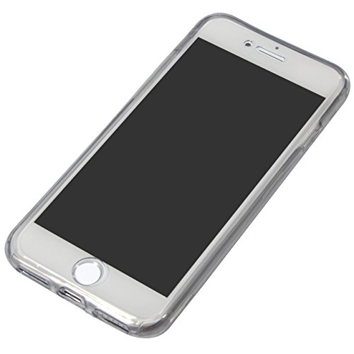 Fundas Completas para iPhone 8  Vandot Caso para iPhone 8 Full Body Smart Cover de Bling Glitter Gel Silicona TPU Transparente Carcasa 360 Ultra Slim Thin TPU Doble Frontal y Trasera Funda Protectora Completo integral Cubierta Cobertura para iPhone 8 - Silver Plata