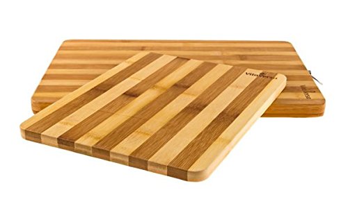Tabla de cortar de bambú gruesa y elegante de calidad premium, grande, de madera, para cocina, para carne, verduras, etc.