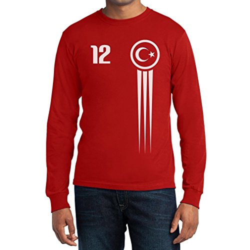 Türkei Türkiye Trikot Fanshirt Euro 2016 Fanartikel EM Langarm T-Shirt Medium Rot