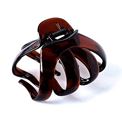 Delsol Girls and Womens Large Octo Claw By to Secure & Fasten Fashion in Brown