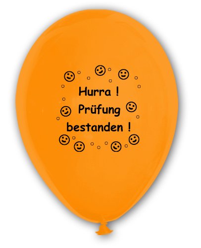 10 Luftballons Prüfung bestanden, bunt sortierte Mischung, ca. 30 cm